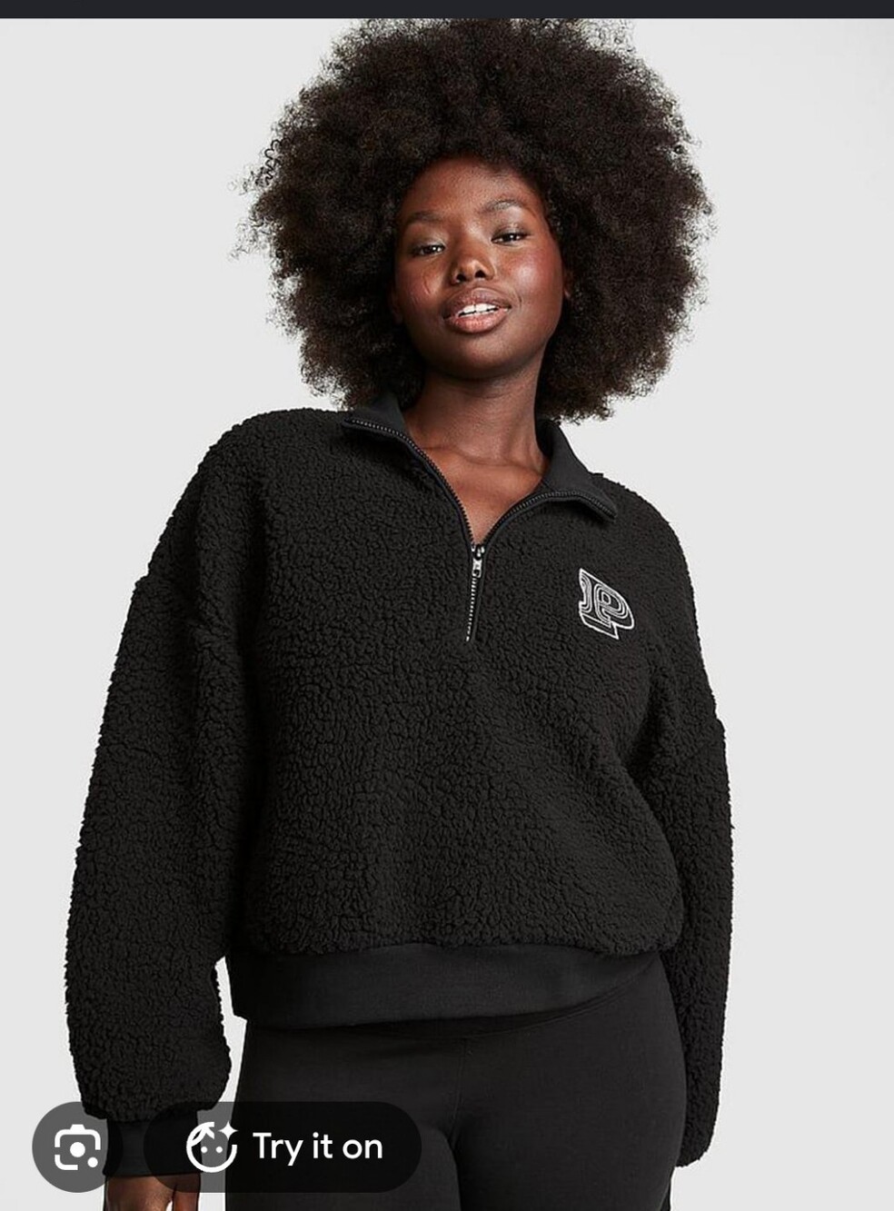 Victoria Secret PINK Cozy 1/2 Zip Sherpa Pullover - Women's Size Large